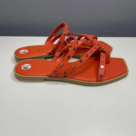 DOLCE VITA izabel studded strappy sandal in coral orange size 6.5 - Picture 6 of 6